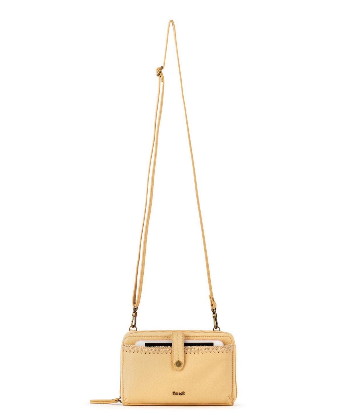 The Sak Women s Iris Leather Convertible Crossbody Bag Stone Multi Eyelet Smart Closet