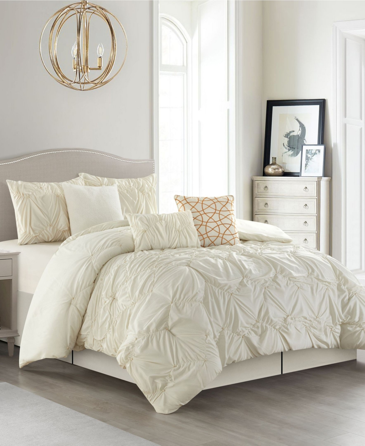 Stratford Park Serna 7piece Comforter Set, King Bedding In White