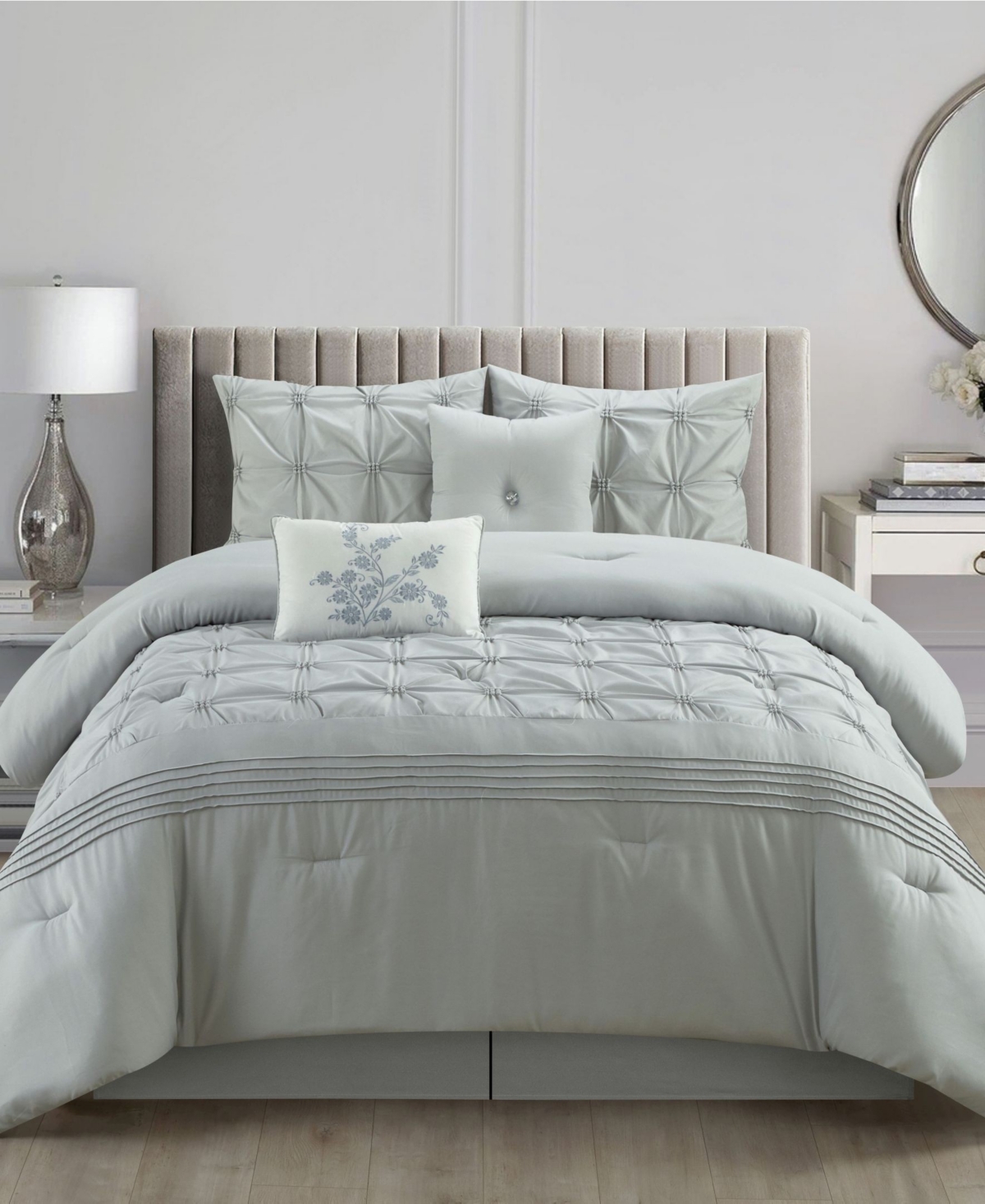 Stratford Park Lavinia 6piece Comforter Set, King Bedding In Gray