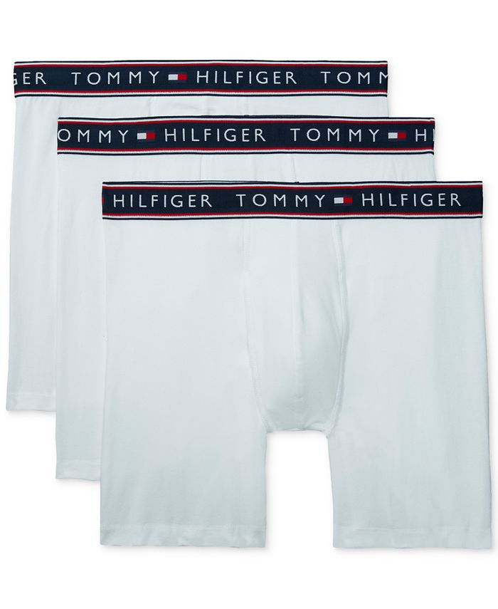 Tommy Hilfiger Men's Cotton Stretch 3-Pack Boxer Brief, Desert Sky