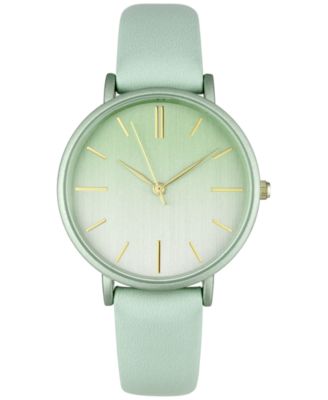 Photo 1 of INC International Concepts Women's Mint Green Faux-Leather Strap Watch 36mm, 