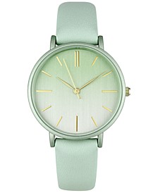 Women's Mint Green Faux-Leather Strap Watch 36mm, Created for Macy's