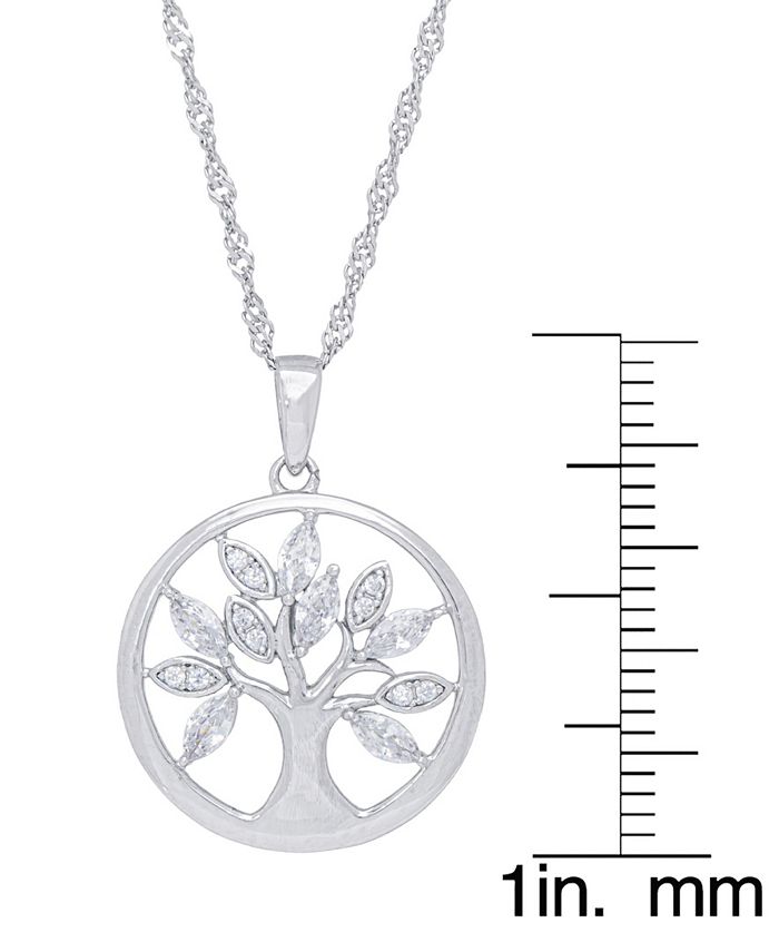 Macy s Women s Cubic Zirconia Tree of Life Pendant Necklace Macy s