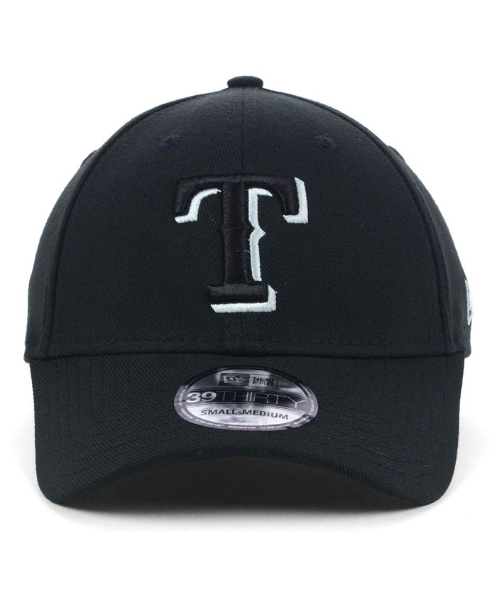 New Era Texas Rangers Black and White Classic 39THIRTY StretchFitted