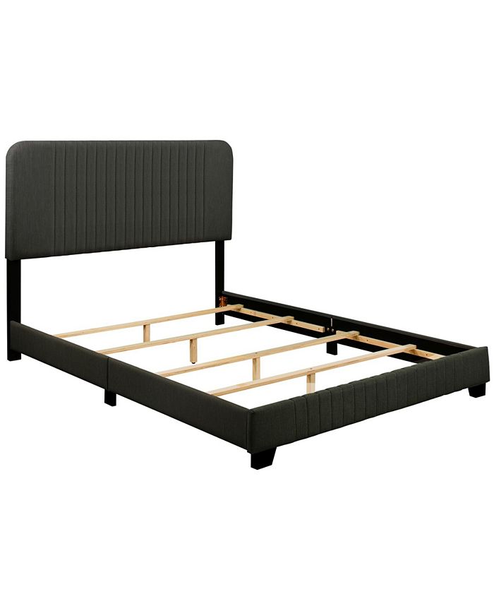 Homefare Mid Century Channeled Upholsted Bed, King - Macy's