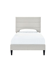 Horizontally Channeled Upholstered Platform Bed, Twin