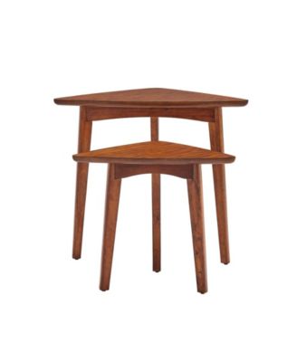 Monterey 24" Mid-Century Triangular Nesting End Tables, Set of 2