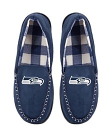 Men's Seattle Seahawks Team Logo Flannel Moccasin Slippers