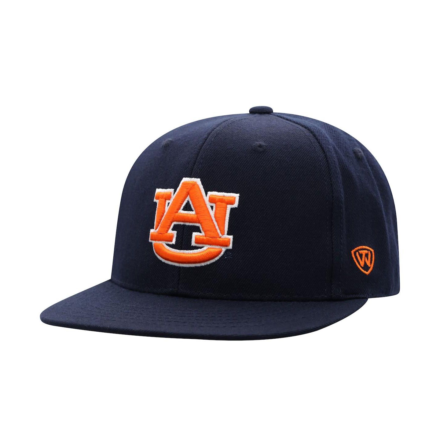 Мужская кепка Top of the World Navy Auburn Tigers Team Color Fitted Hat — фото 1