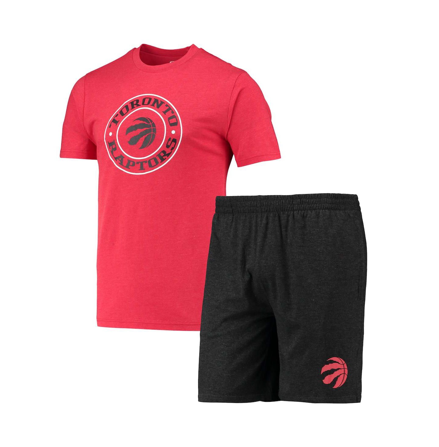 Мужской комплект для сна Concepts Sport Toronto Raptors: пижамы и шорты, Black, Red — фото 1