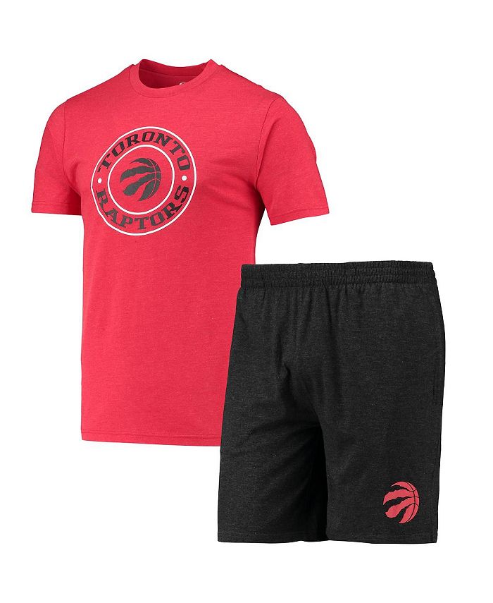 Concepts Sport Men's Black, Red Toronto Raptors T-shirt and Shorts