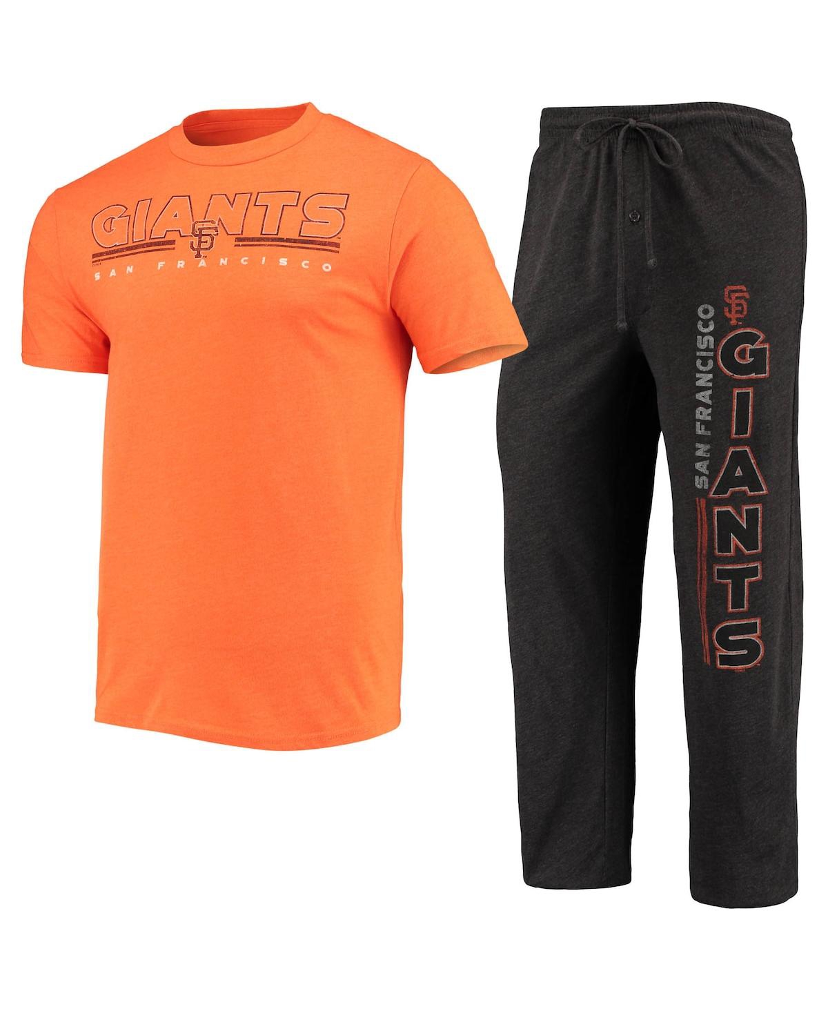 Men's Concepts Sport Black, Orange San Francisco Giants Meter T-shirt and Pants Sleep Set - Black, Orange
