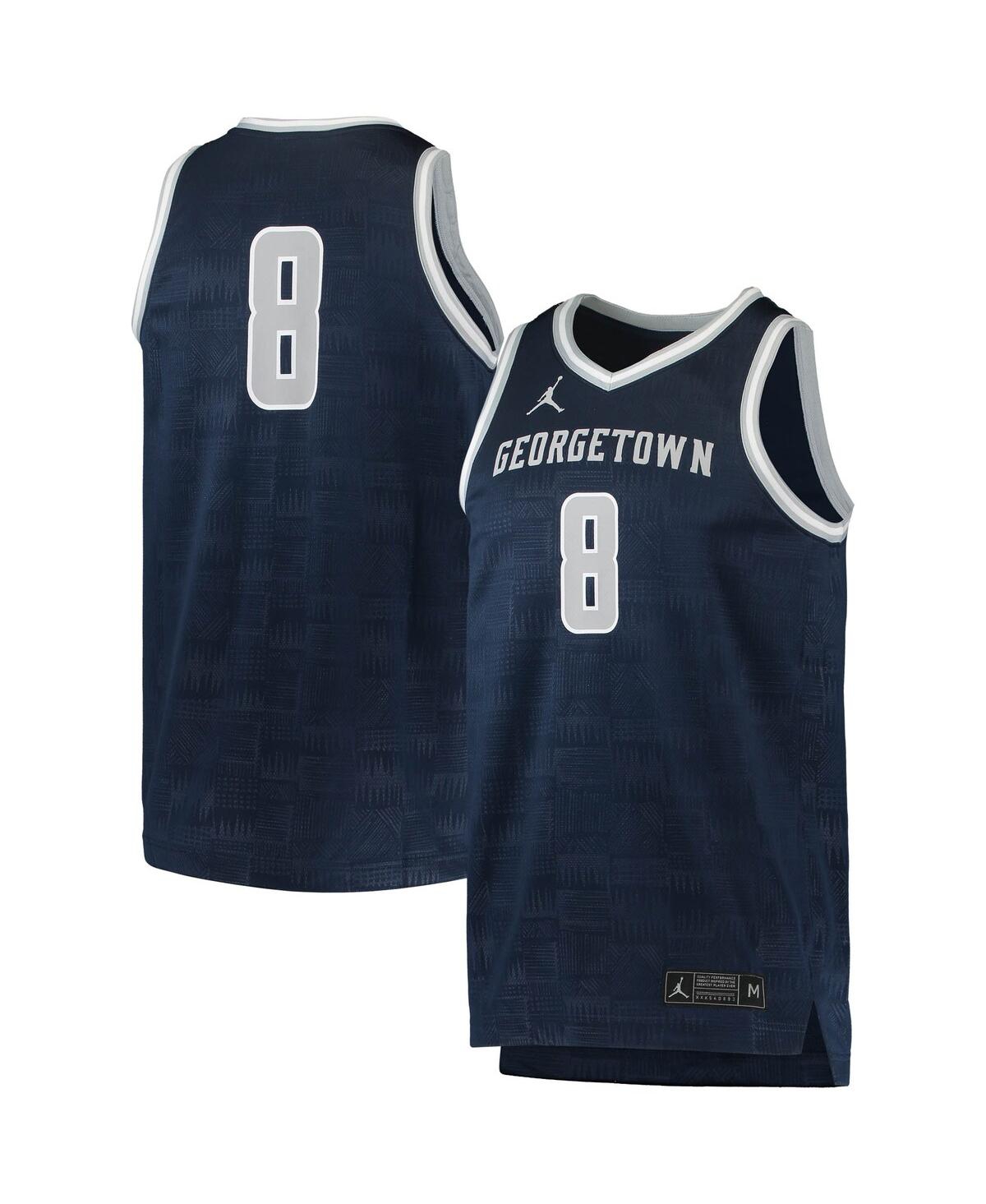 Men's Jordan #8Georgetown Hoyas Team Replica Basketball Jersey - Navy