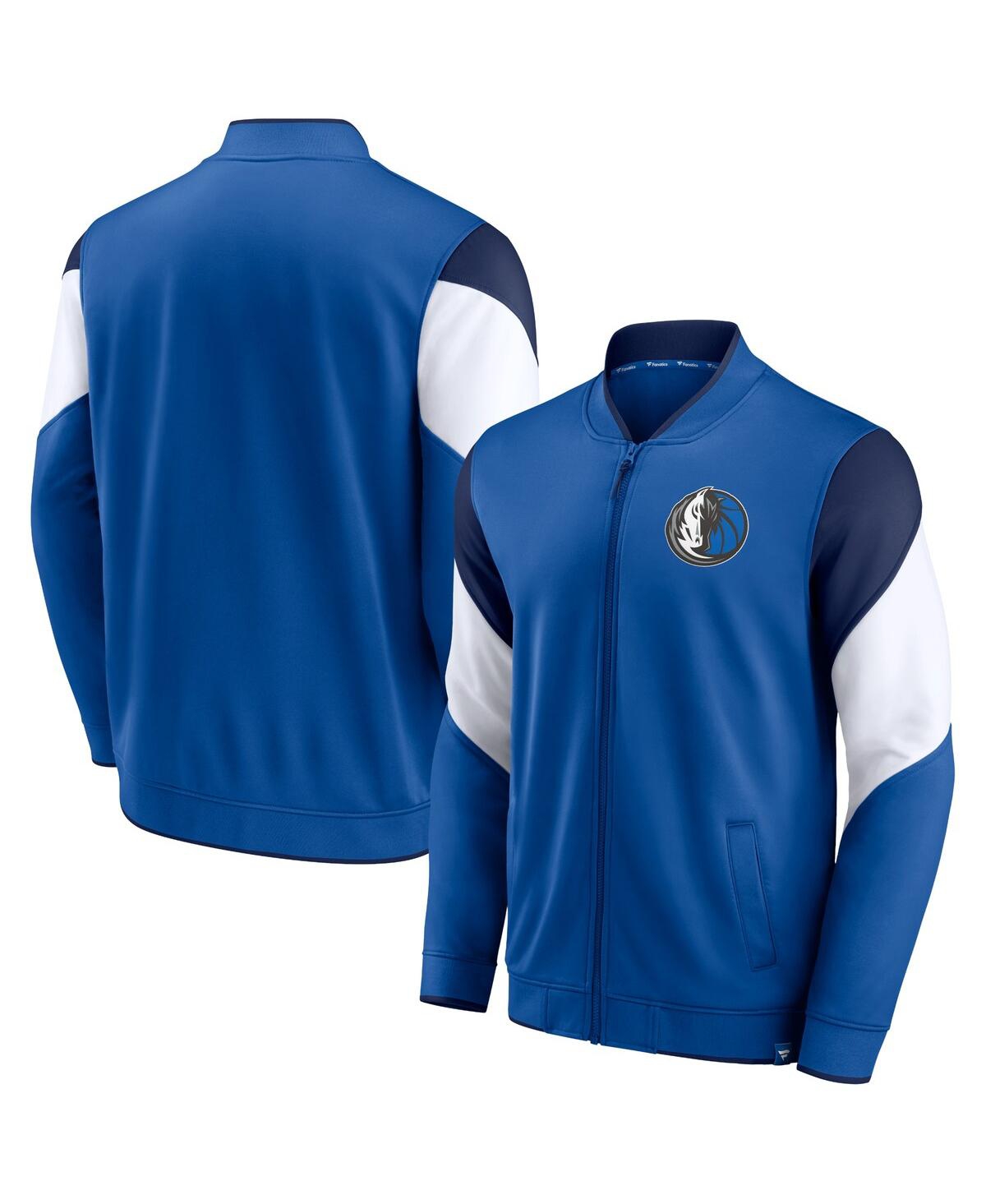 Shop Fanatics Men's  Blue, Navy Dallas Mavericks League Best Performance Full-zip Jacket In Blue,navy