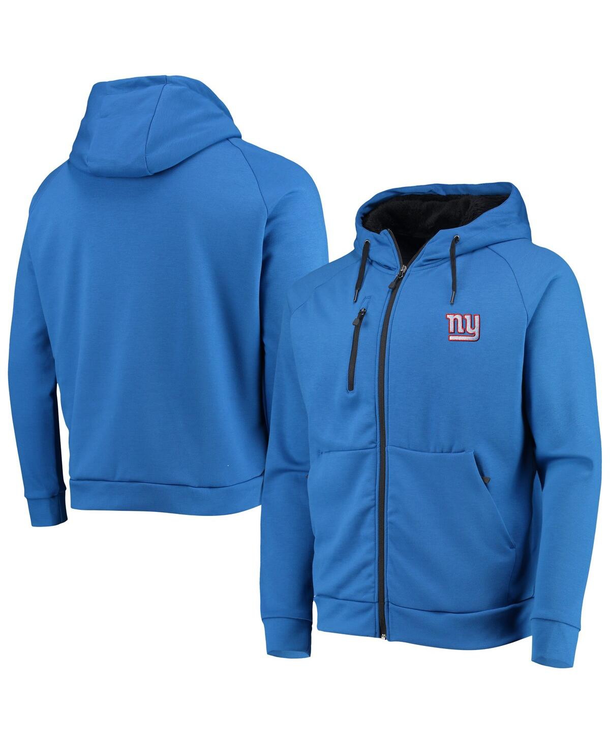 DUNBROOKE MEN'S DUNBROOKE ROYAL NEW YORK GIANTS SHAG TRI-BLEND FULL-ZIP RAGLAN HOODIE 