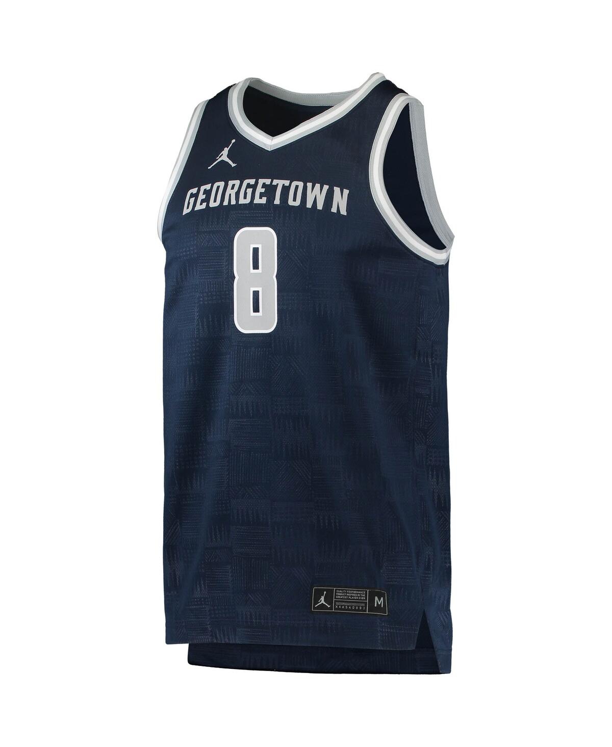 Men's Jordan #8Georgetown Hoyas Team Replica Basketball Jersey - Navy