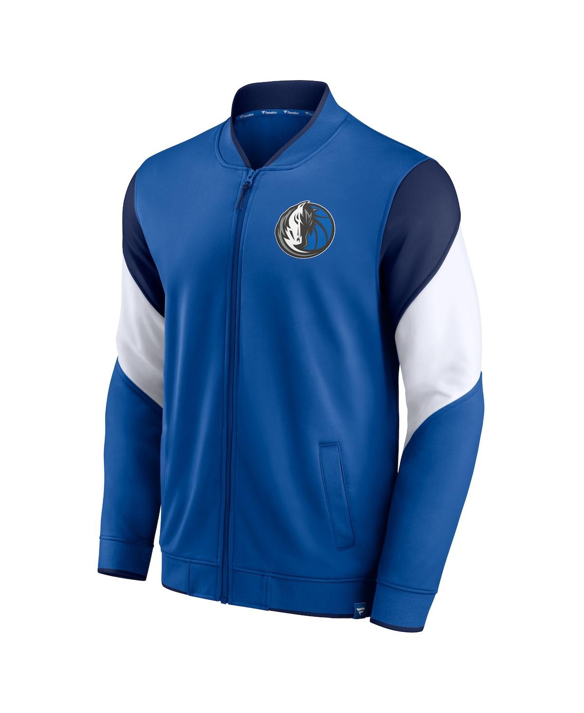 Shop Fanatics Men's  Blue, Navy Dallas Mavericks League Best Performance Full-zip Jacket In Blue,navy
