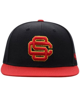 Men's Black and Cardinal USC Trojans Team Color Two-Tone Fitted Hat