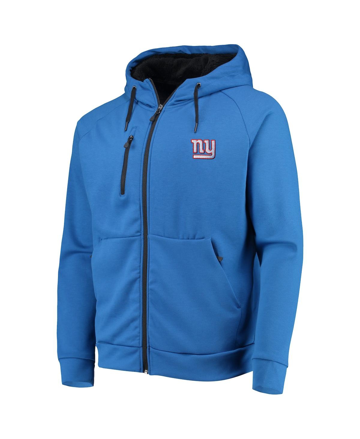 DUNBROOKE MEN'S DUNBROOKE ROYAL NEW YORK GIANTS SHAG TRI-BLEND FULL-ZIP RAGLAN HOODIE 