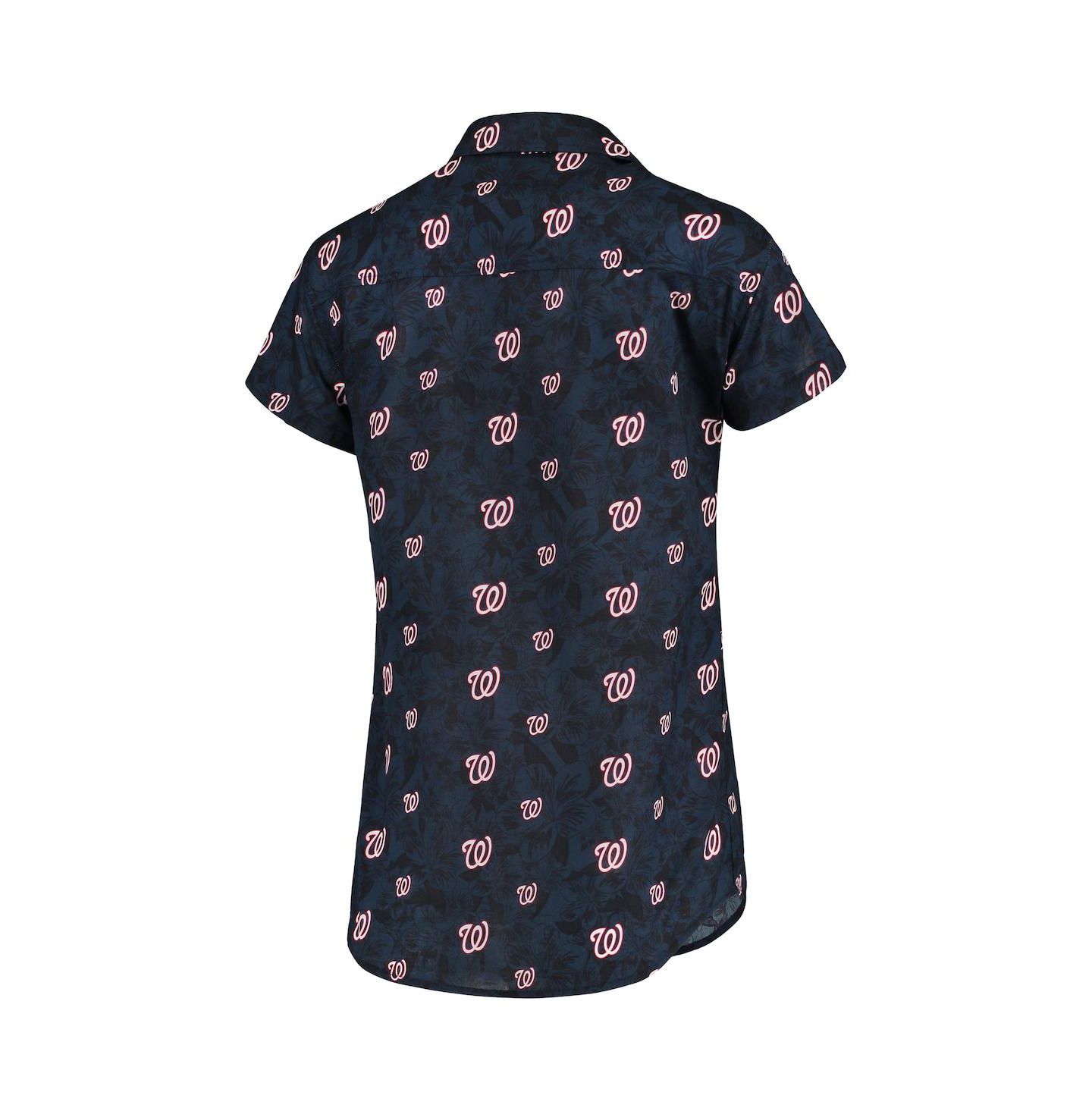 Женская рубашка FOCO Navy Washington Nationals Floral Button Up — фото 4