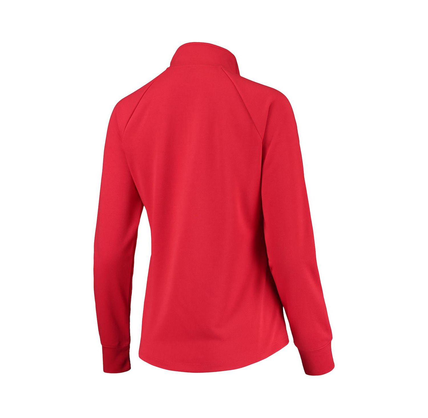 Women's Red Cincinnati Bearcats Double Knit Raglan Quarter-Snap Jacket