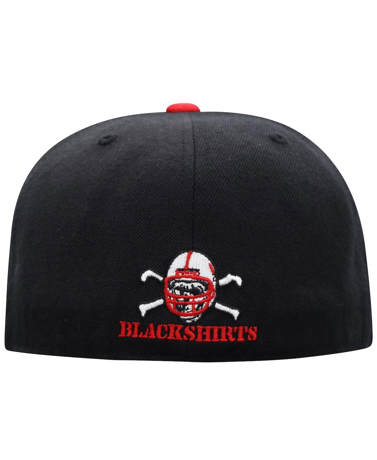 Shop Top Of The World Men's  Black, Scarlet Nebraska Huskers Team Color Two-tone Fitted Hat In Black,scarlet