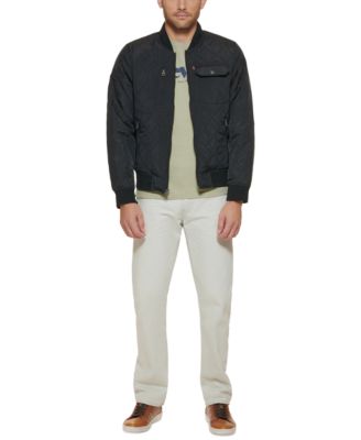 Men's Regular-Fit Diamond-Quilted Bomber Jacket 