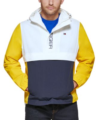 tommy hilfiger yellow white and blue jacket