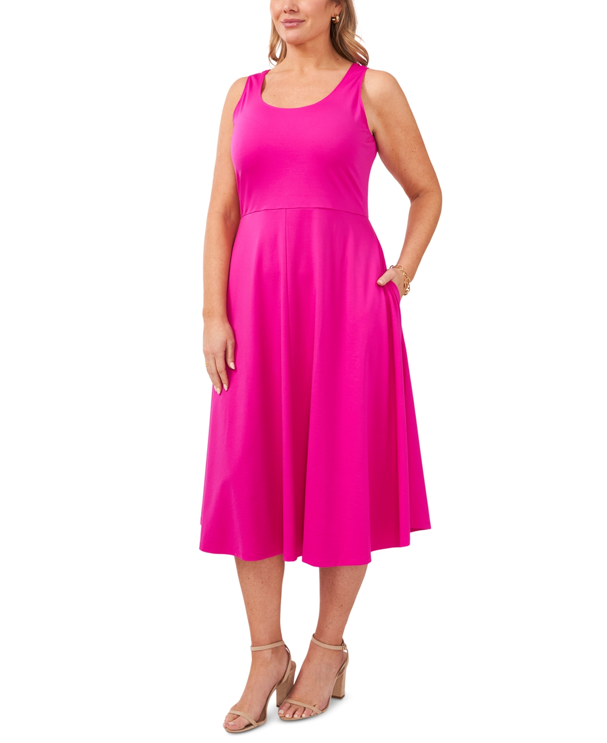 Plus Size Pullover Dress - Fiercely Fuchsia