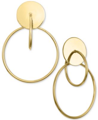 Photo 1 of Alfani Gold-Tone Intersecting Ring Drop Earrings, Created for Macy's