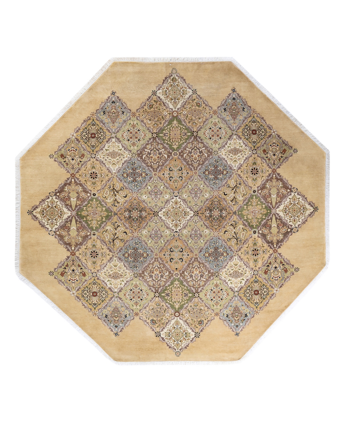 Closeout! Adorn Hand Woven Rugs Mogul M15527 8'1in x 8'1in Octagon Area Rug - Yellow