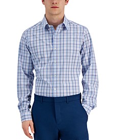 Men's Slim Fit 4-Way Stretch Plaid Dress Shirt, Created for Macy's 