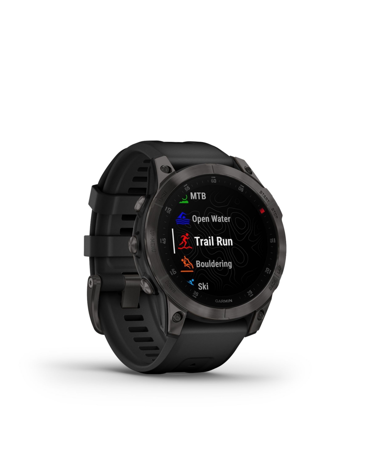 Garmin Unisex Epix Black Titanium Black Silicone Band Smart Watch 33mm