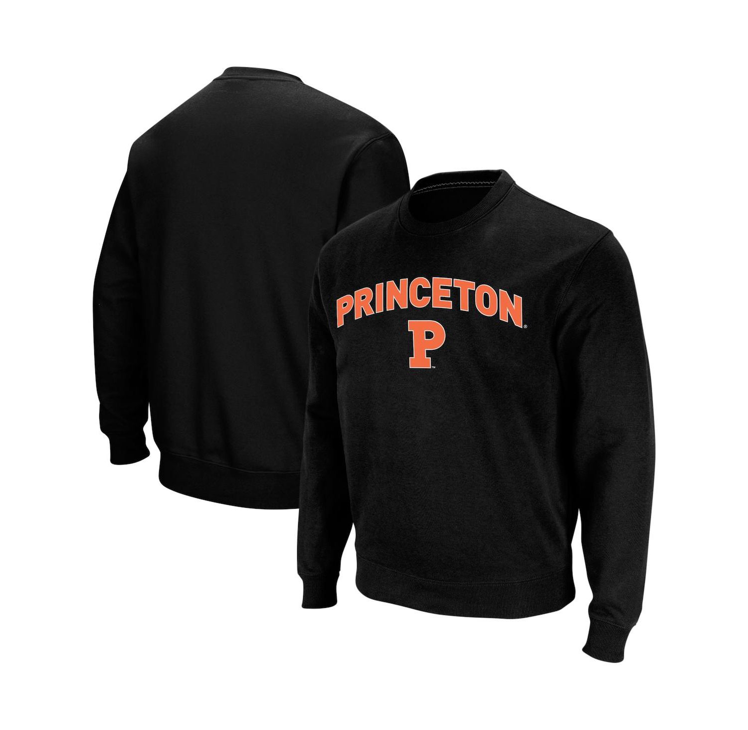 Men's Black Princeton Tigers Arch & Logo Crew Neck Sweatshirt