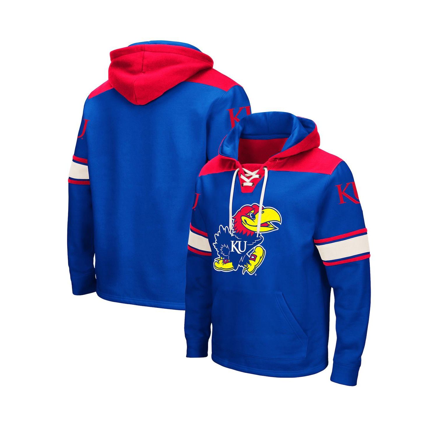 Men's Royal Kansas Jayhawks 2.0 Lace-Up Pullover Hoodie