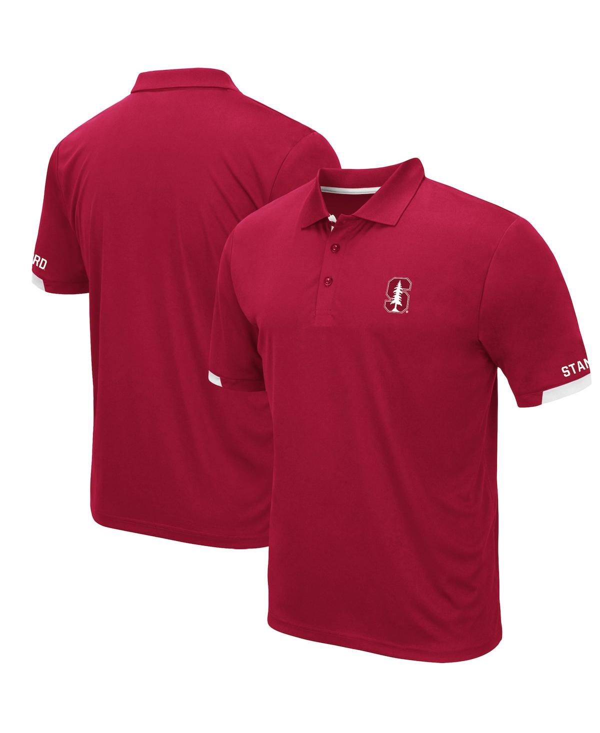 Men's Colosseum Cardinal Stanford Cardinal Logo Santry Polo Shirt - Cardinal