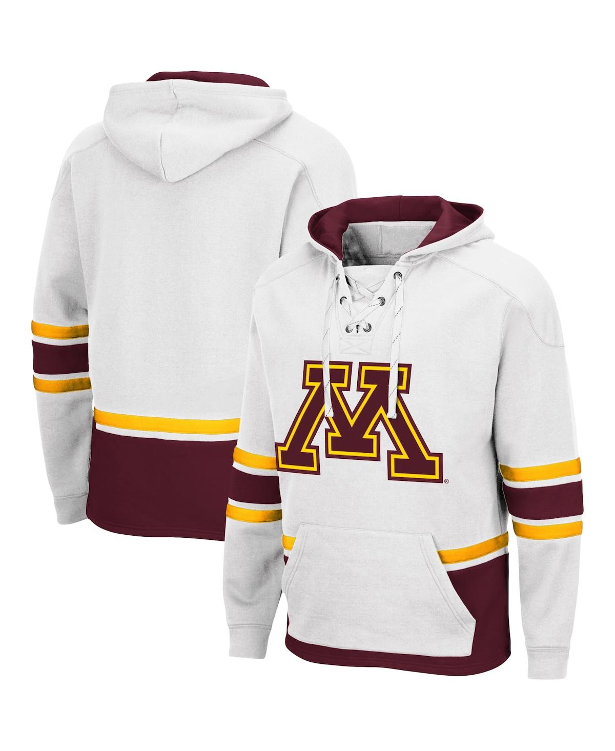 Colosseum Men's  White Minnesota Golden Gophers Lace Up 3.0 Pullover Hoodie