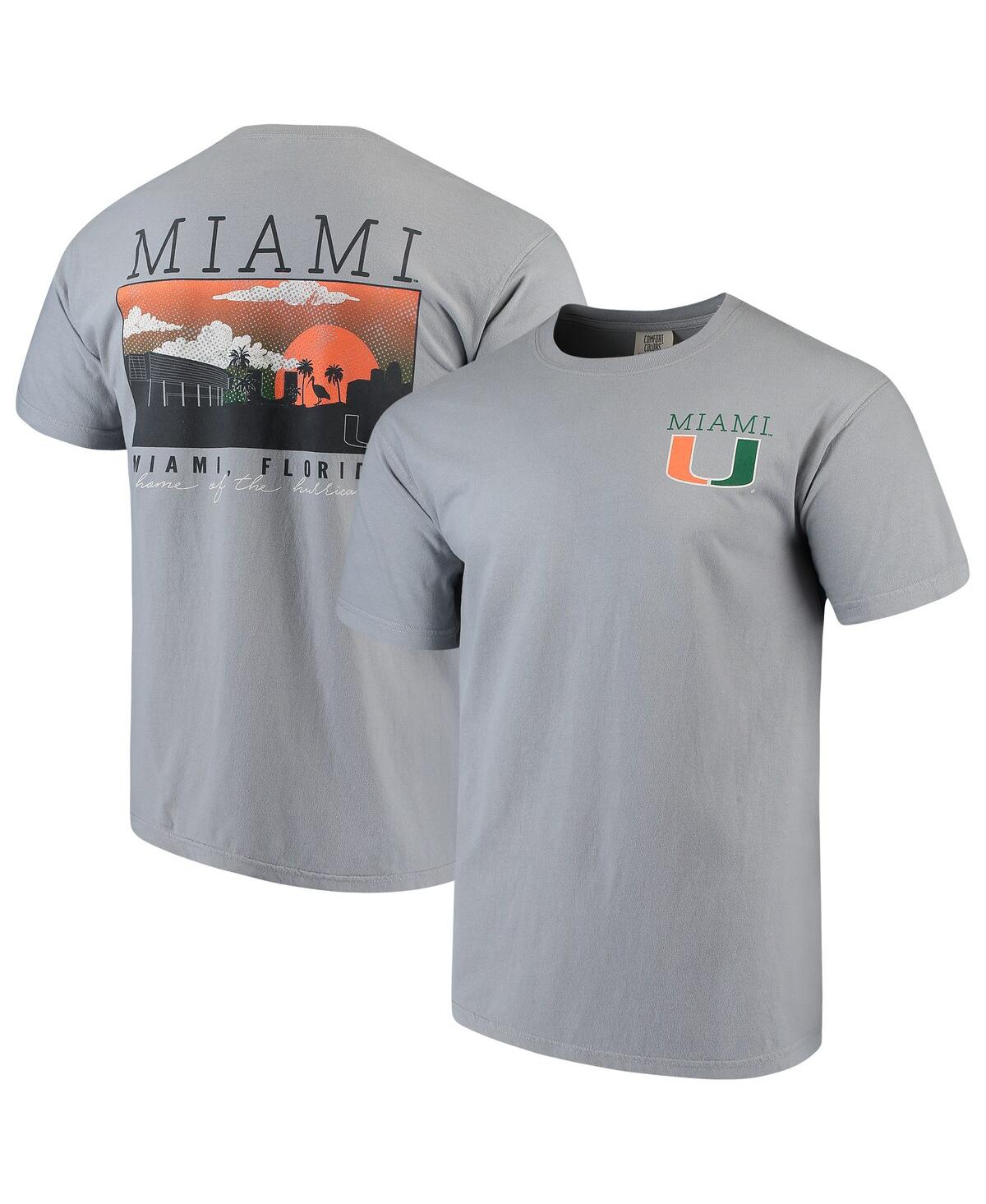 Men'sMiami Hurricanes Comfort Colors Campus Scenery T-shirt - Gray