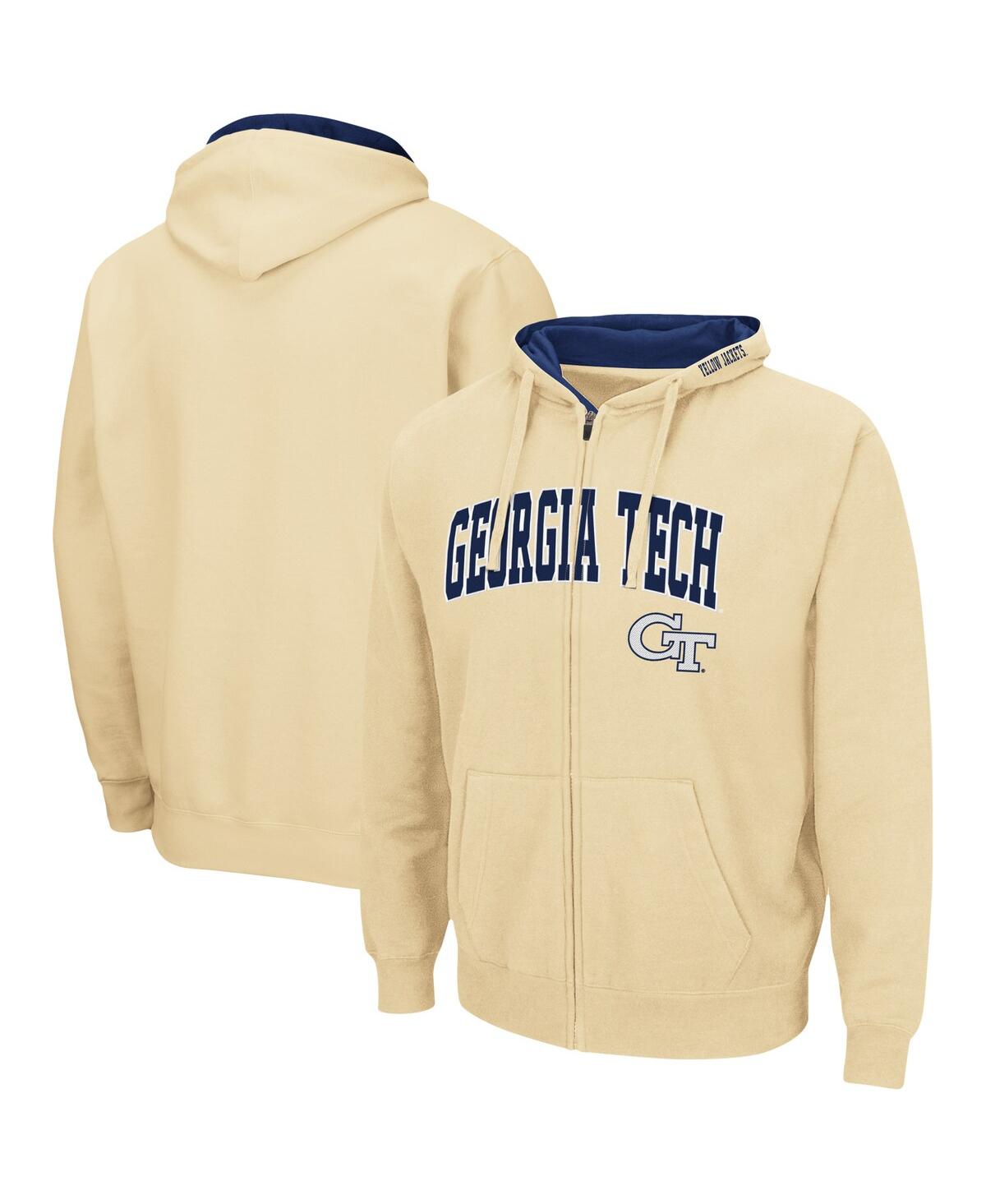Colosseum Men's  Gold-tone Georgia Tech Yellow Jackets Arch Logo 3.0 Full-zip Hoodie In Gold