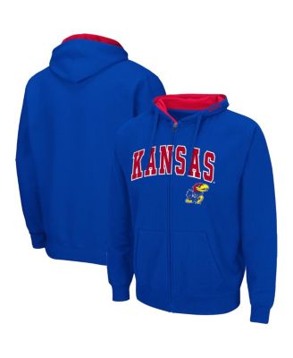 Men's Royal Kansas Jayhawks Arch & Logo 3.0 Full-Zip Hoodie