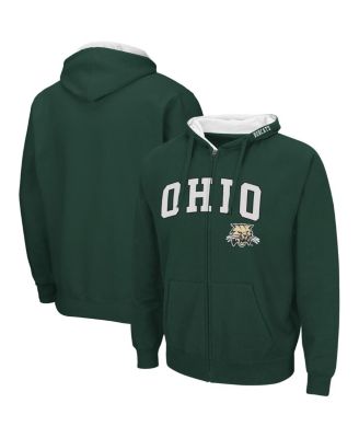 Men's Green Ohio Bobcats Arch Logo 3.0 Full-Zip Hoodie