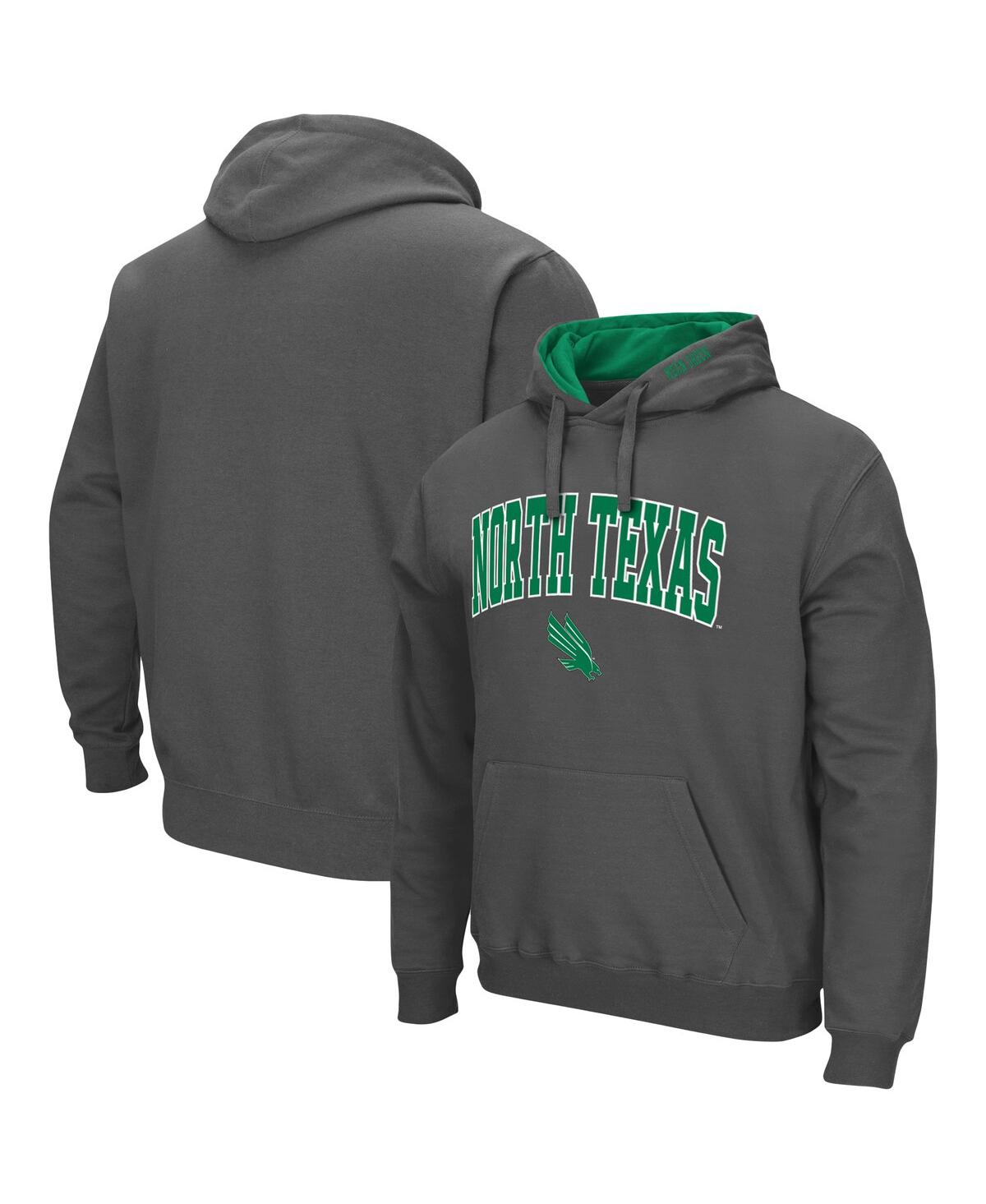Colosseum Charcoal North Texas Mean Green Arch And Logo Pullover Hoodie In Charcoal