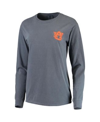 Women's Navy Auburn Tigers Comfort Colors Campus Skyline Long Sleeve Oversized T-shirt