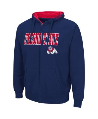 Men's Navy Fresno State Bulldogs Arch & Logo 3.0 Full-Zip Hoodie