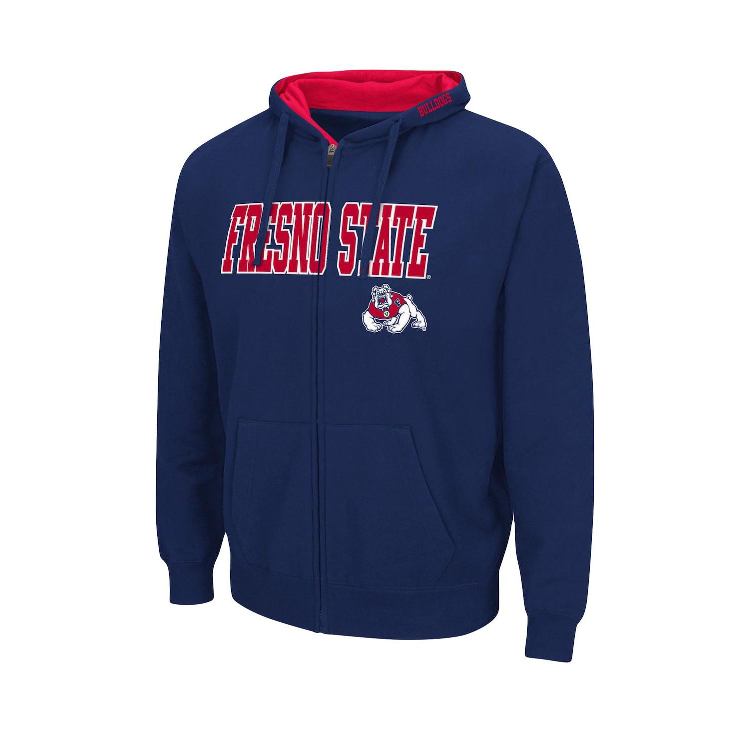 Men's Navy Fresno State Bulldogs Arch & Logo 3.0 Full-Zip Hoodie