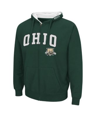 Men's Green Ohio Bobcats Arch Logo 3.0 Full-Zip Hoodie