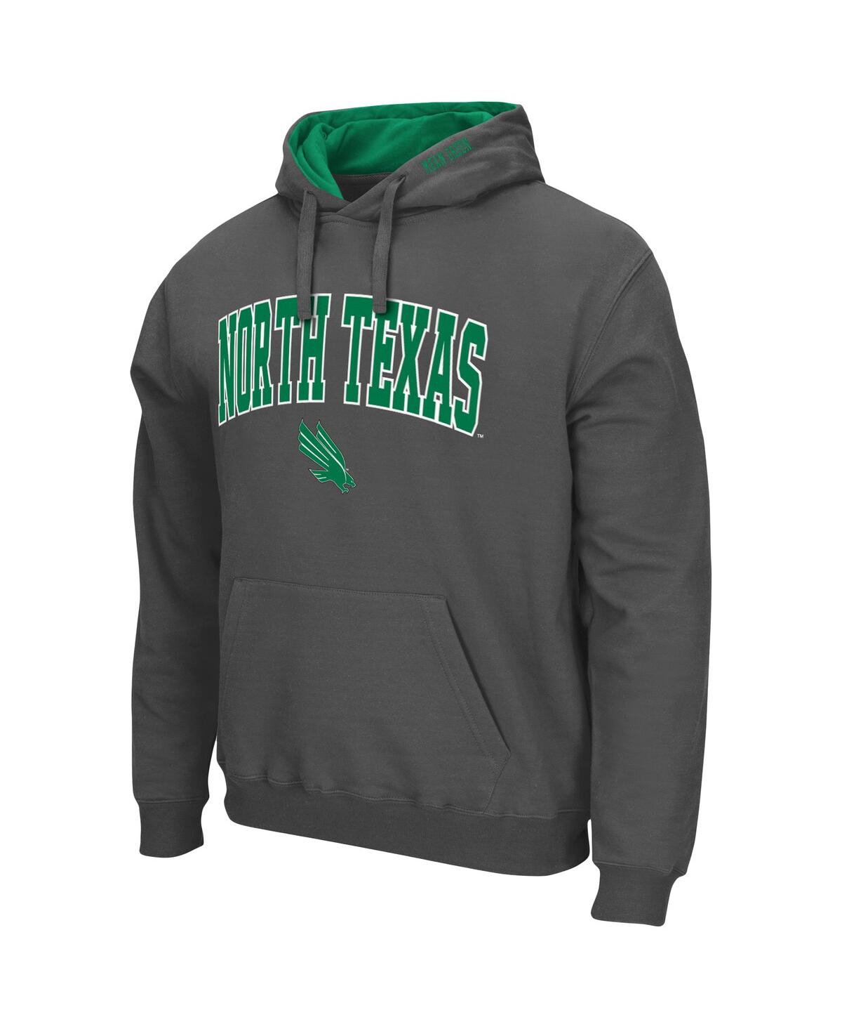 Colosseum Charcoal North Texas Mean Green Arch And Logo Pullover Hoodie In Charcoal