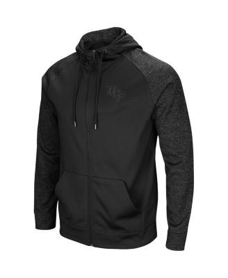 Men's Black UCF Knights Blackout 3.0 Tonal Raglan Full-Zip Hoodie