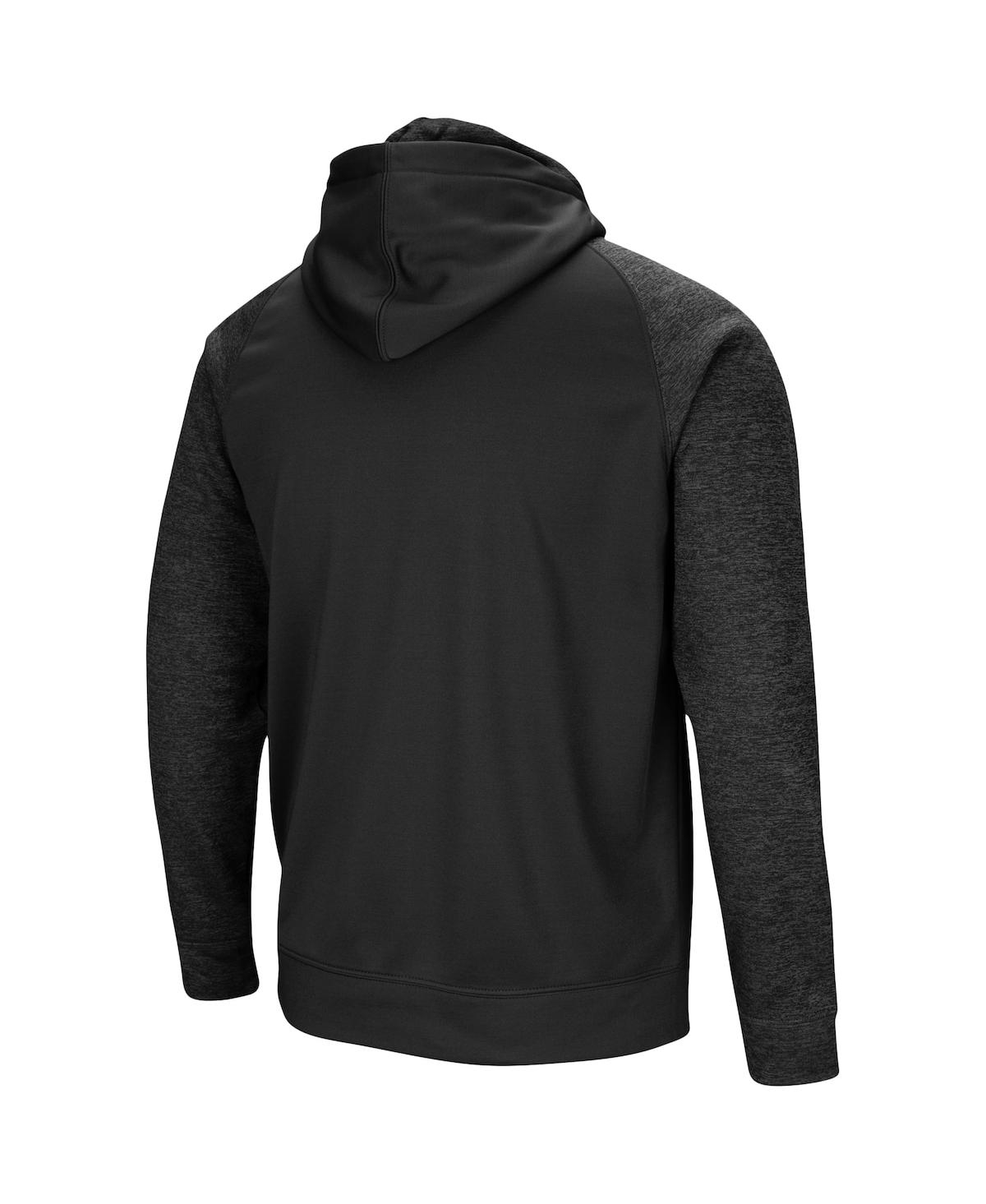 Men's Colosseum Black Mississippi State Bulldogs Blackout 3.0 Tonal Raglan Full-Zip Hoodie