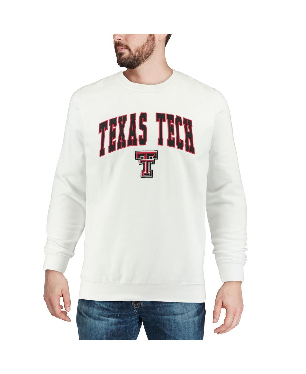 Shop Colosseum Men's  White Texas Tech Red Raiders Arch & Logo Crew Neck Sweatshirt